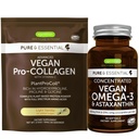 Vegan Vanilla Collagen Protein Powder & Vegan Omegaga- 3 Bundle, Complete Collagen Boosting Formula & Sustainable Algae Oil 1340mg, oleh Igennus