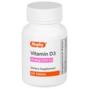 Rugby Vitamin D3, 25 mcg (1,000 IU) - Tambahan Dieter - 100 Tablet (1 Pack)