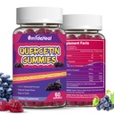 2 Pack Quercetin Gummies 1200 MG, Quercetin Gummies dengan Bromelain, Zinc Vitamin C, Imune System Vegan Gummy untuk Dewasa & Kid, 120 Vegan