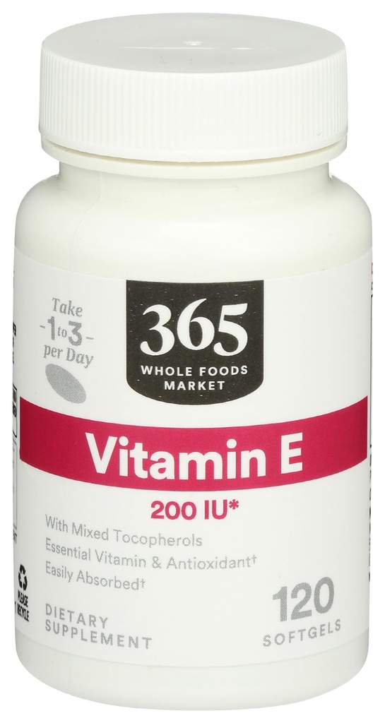 365 oleh Whole Foods Market, Vitamin E 200 IU, 120 CT