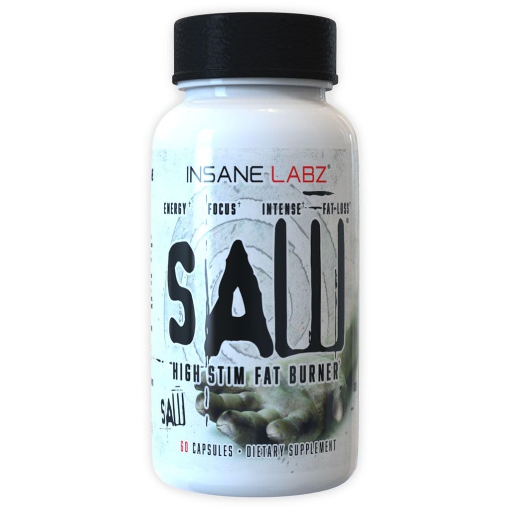 Labz Gila Saw ®, Potency Fat Burner, Thermogenic Woss Suppresan dan Appetite dengan L- Tyrosine, Yerba Mate, GABA dan Alpha Yohimbine, 60 Srvgs