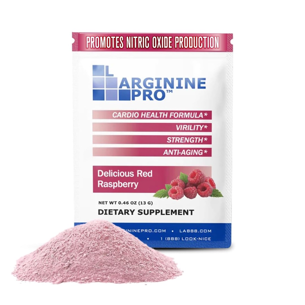 L-ARGININE PRO Supplement Powder 124; 30 Pagerts Save Travel Size 124; 5.500mg dari L-arginine Plus 1.100mg L- Citrulline, Raspberry