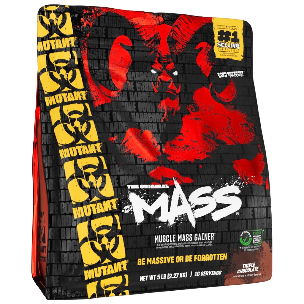 Mutant Mass 124; Weight Mass Gain Protein Powder - high Calorie Protein Powder for Mass gain - Triple Chocolate - 5 Pound