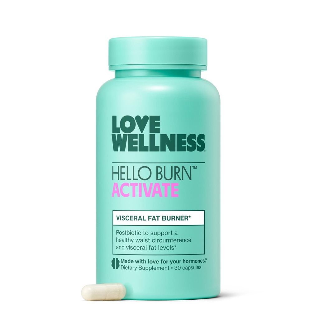 Cinta Wellness Hello Burn Aktifkan £124; Dukung Visceral Fat Burn dengan HT BPL1 Postbiotic 124; Mendukung Sirkuit Waist Sehat, Umur Panjang dan Metabolic Wellness 124; 30 Count