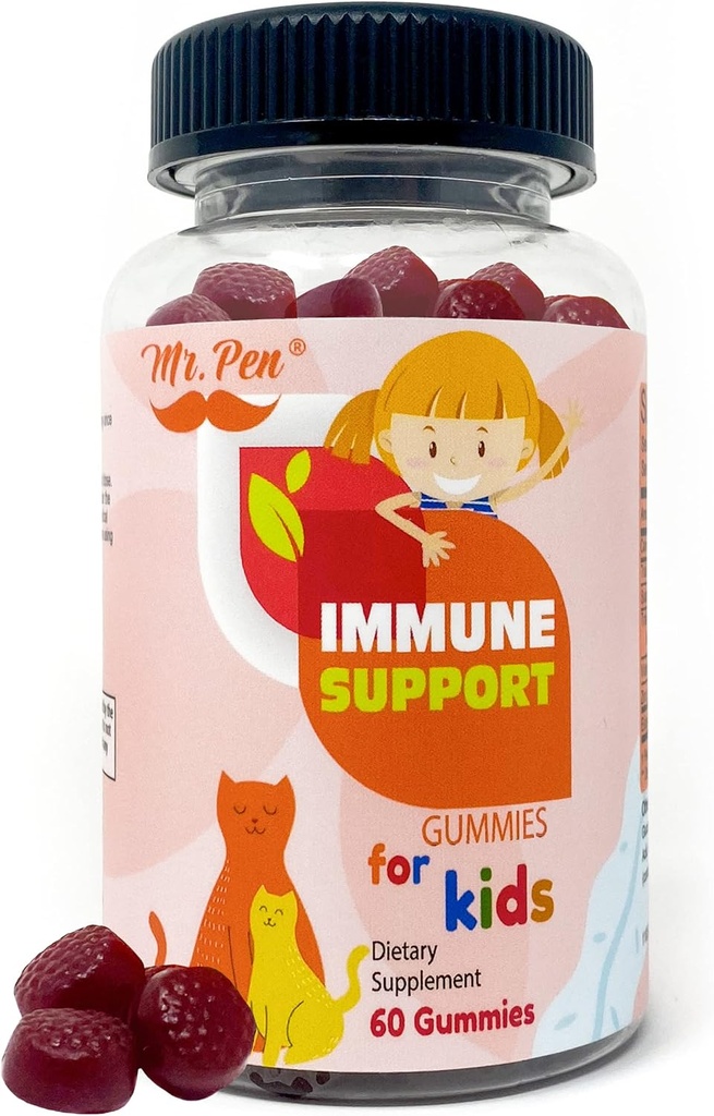 Pena Elderberry Vitamin C Zinc Gummies untuk Anak-anak; 60 Count 124; 2 Bulan Supply 124; 4 + Tahun, Imune Dukungan Gummies, Low Sugar, Non- GMO, Vegan, Gluten Free, Pectin Chews