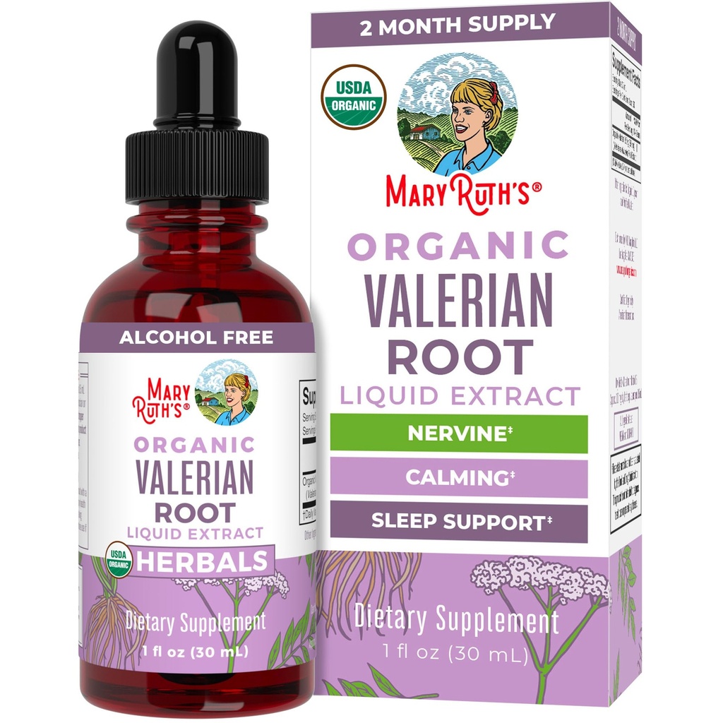 MaryRuth Organics Organic Root Liquid Akar Valerian Drops: 124; 2 Bulan Supply 124; Gula Bebas 124; USDA Root Organik Drops; Dukung Tidur 124;