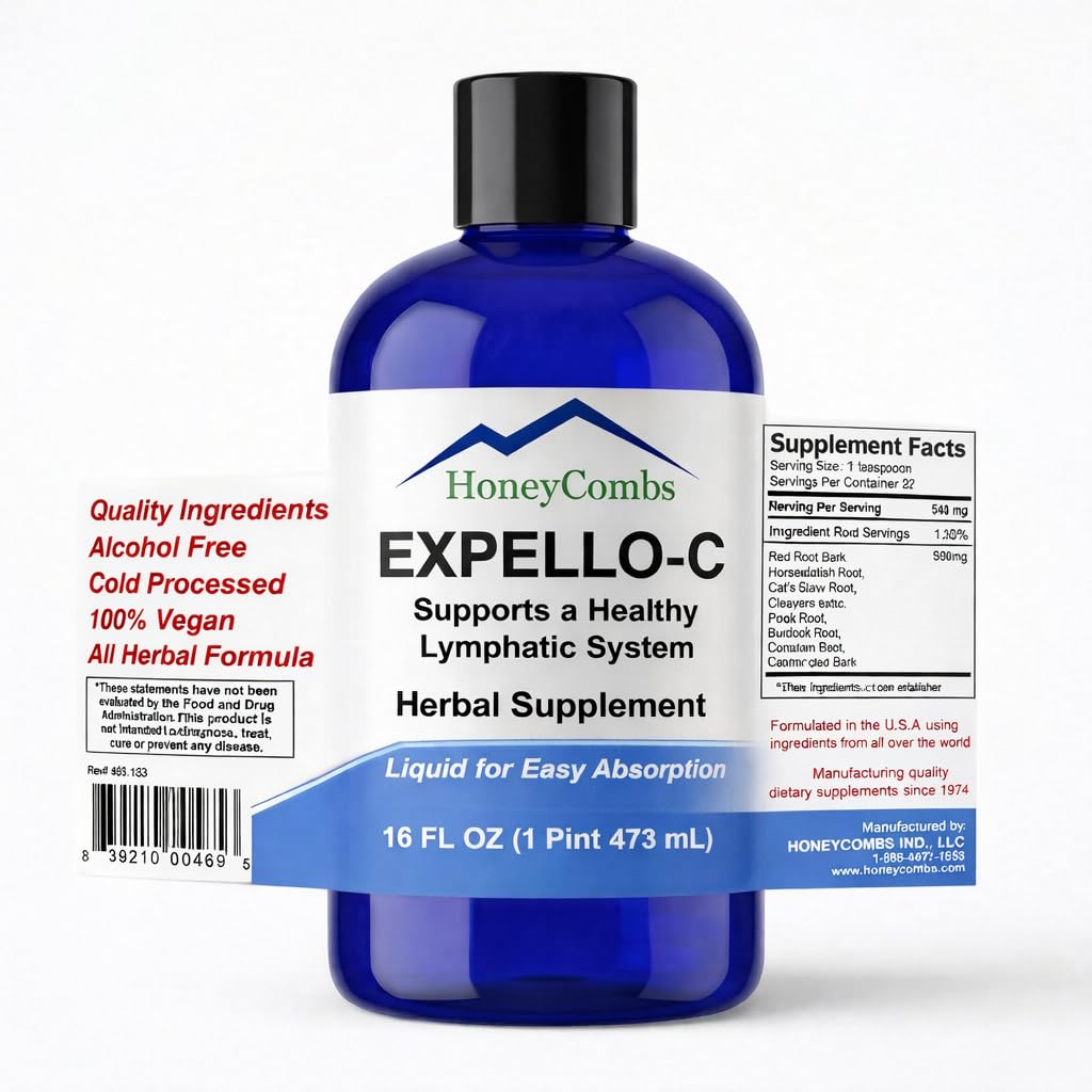 Expello- C - Ultimate Liver Detox - Cleanse dan Detox - Echinacea, Goldenseal & Red Clover Suplemen - Alcohol- Free Liquid Cleanse, Kidney Cleanse dan System Booster, 16 Fl Oz.