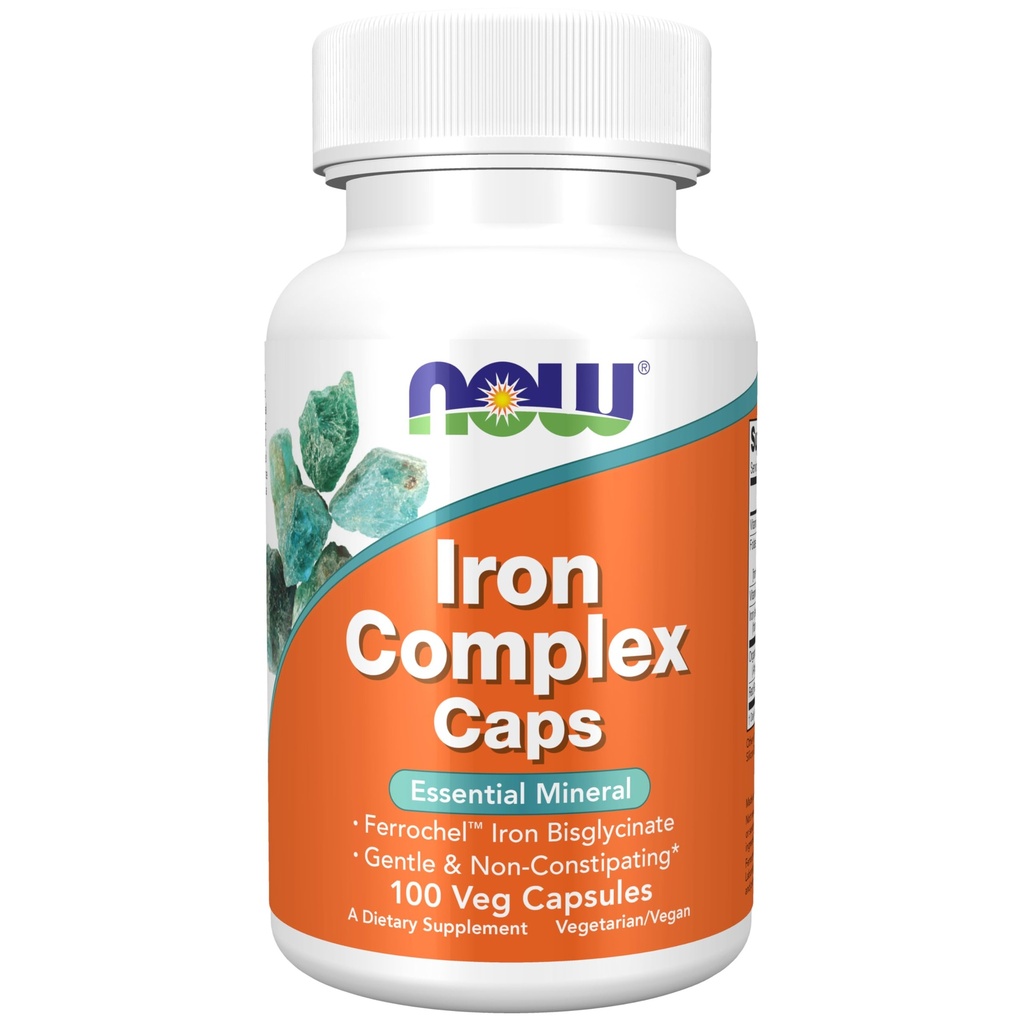 Sekarang Makanan Suplemen, Iron Complex Caps, Non- Constipating *, EscalyMineral, 100 Veg Capsules
