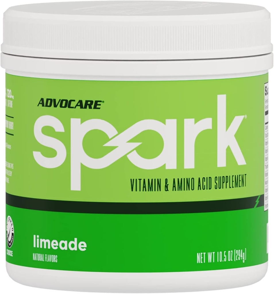 AdvoCare Spark - Energy Drink Mix - Vitamin & Acid Aid Amino - Mendukung Energi & Fokus - Dukungan Imune Portabel - Sugar- Free - Limeade (10