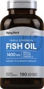 Piping Rock Oil Omega 3 Suplemen 124; 1400 mg 124; 190 Softgels 124; untuk Perempuan dan Pria 124; Triple Kekuatan 124; dengan EPA & DHA 124; Non-GMO & Gluten Bebas