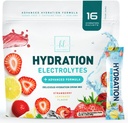 Electrolite Hydration Packet - Keto Recovery Powder dengan Potasium, Magnesium, Sodium, Zinc & Vitamin C, Sugar- Free, Hidration Electrolite Liquid Drum, Vegan, Strawberry Lemon (16 Pack)