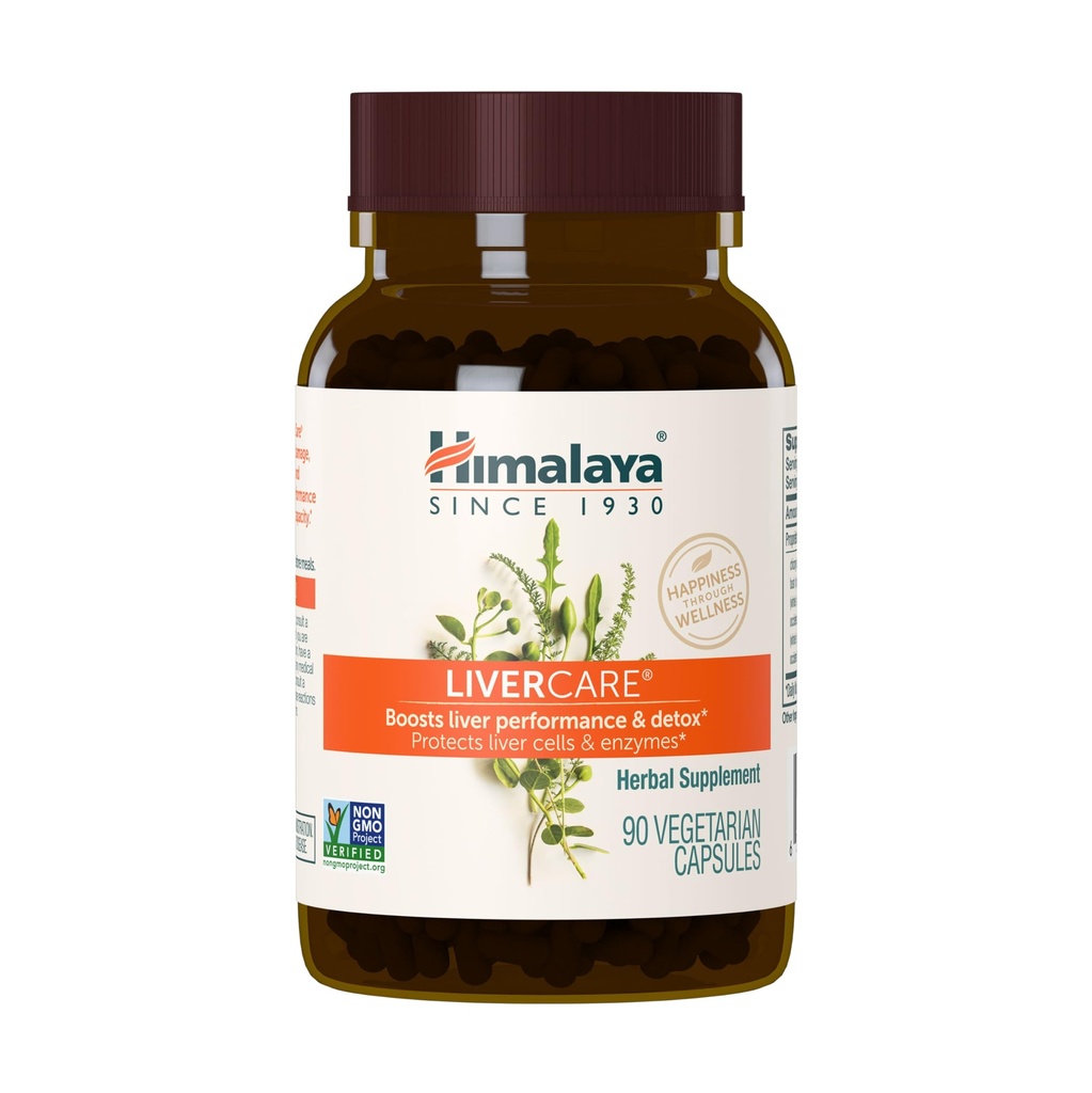 Himalaya Care for Total Liver Support, Cleanse and Detox, Protects Cells & Enzymes, 375 mg, 180 Capsules, 90 Day Suply