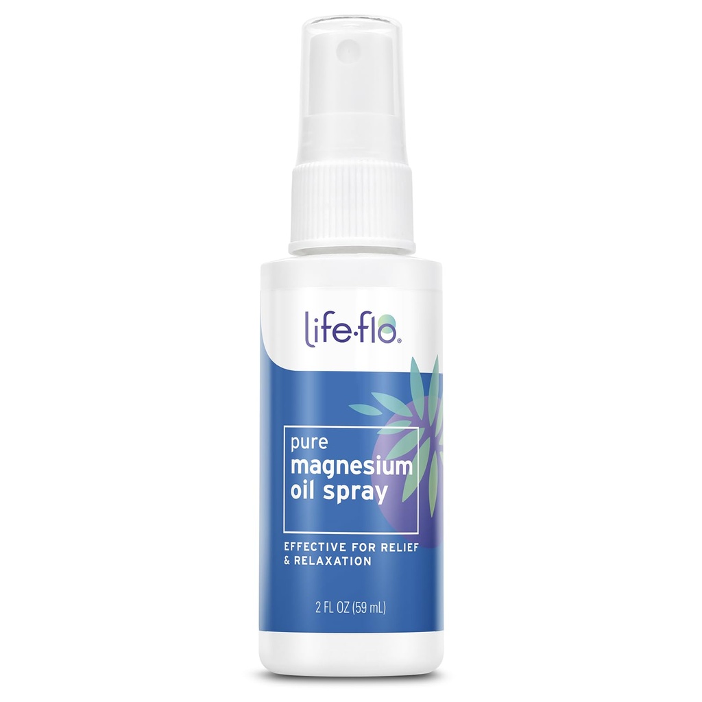 Life- flo Pure Magnesium Oil Spray w / konsentrasi Magnesium Chloride dari The Zechstein Seabed, Calming Relief dan Relaxation, Soothes Muscles and Joints, 60- Day Affitee, Not Tested on Animals, 2oz