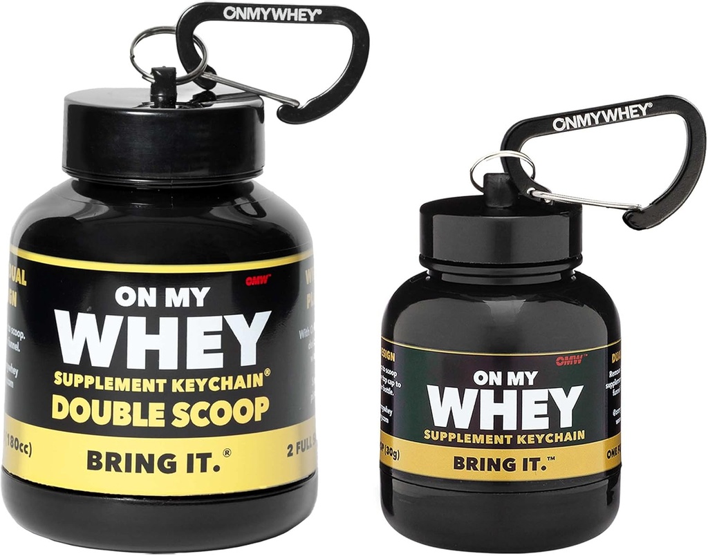 Kontainer Powder Protein ONMYWHEY untuk Pergi - Wisata Air Bottle Untuk Mixes, Penginapan Pengantar Kerja Pra Portabel & Dispenser, Minimilt Suppport Pretrainess Keychain Bottles