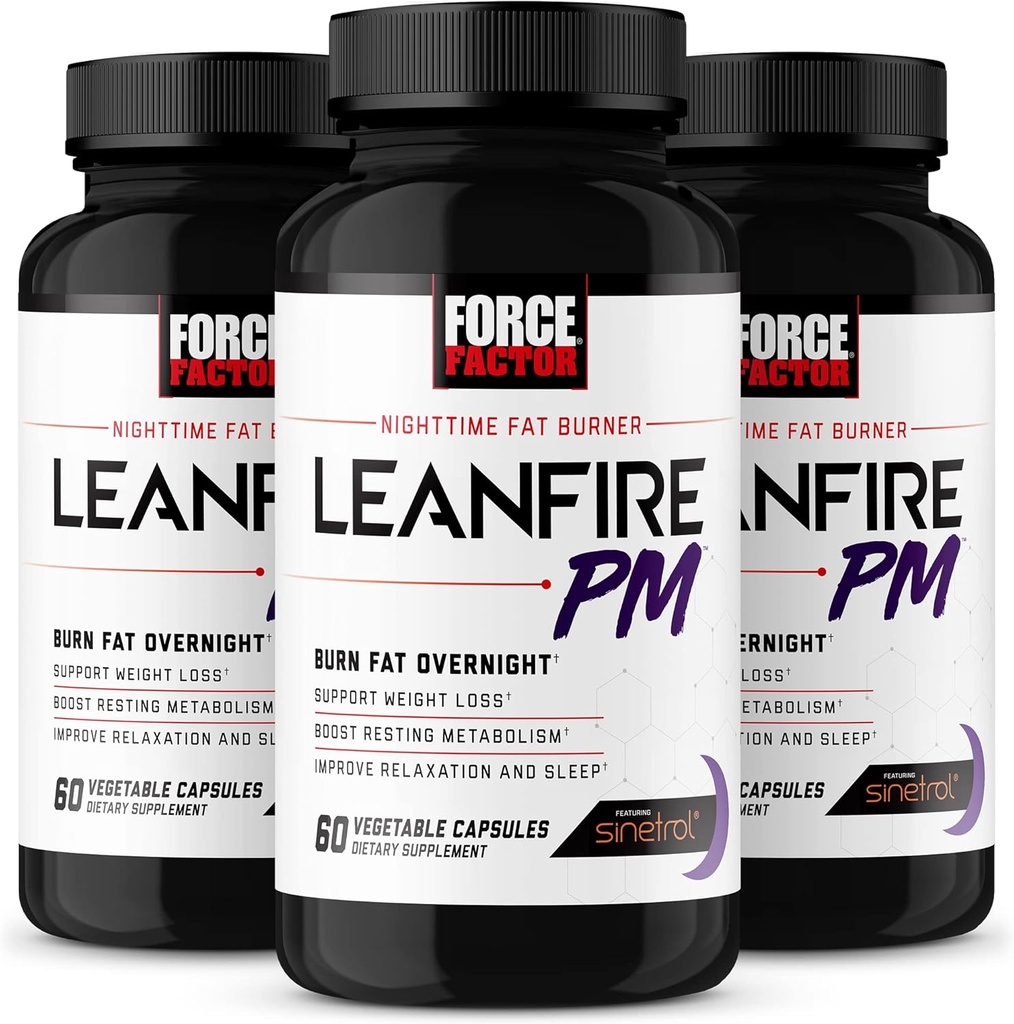 Angkatan Factor LeanFire PM, Wlighing Loss Pill for Women and Men, Fat Burner and Overight Loss Pill to Burn Fat, Boost Metabolisme, and Impreve Sleep for Incredible Results, 60 Count (Paket 3)