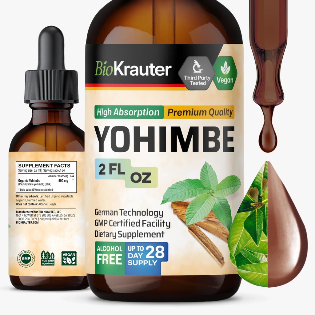 BIO KRAUTER Yohimbine - Vegan Yohimbe Suplemen untuk Pria & Perempuan