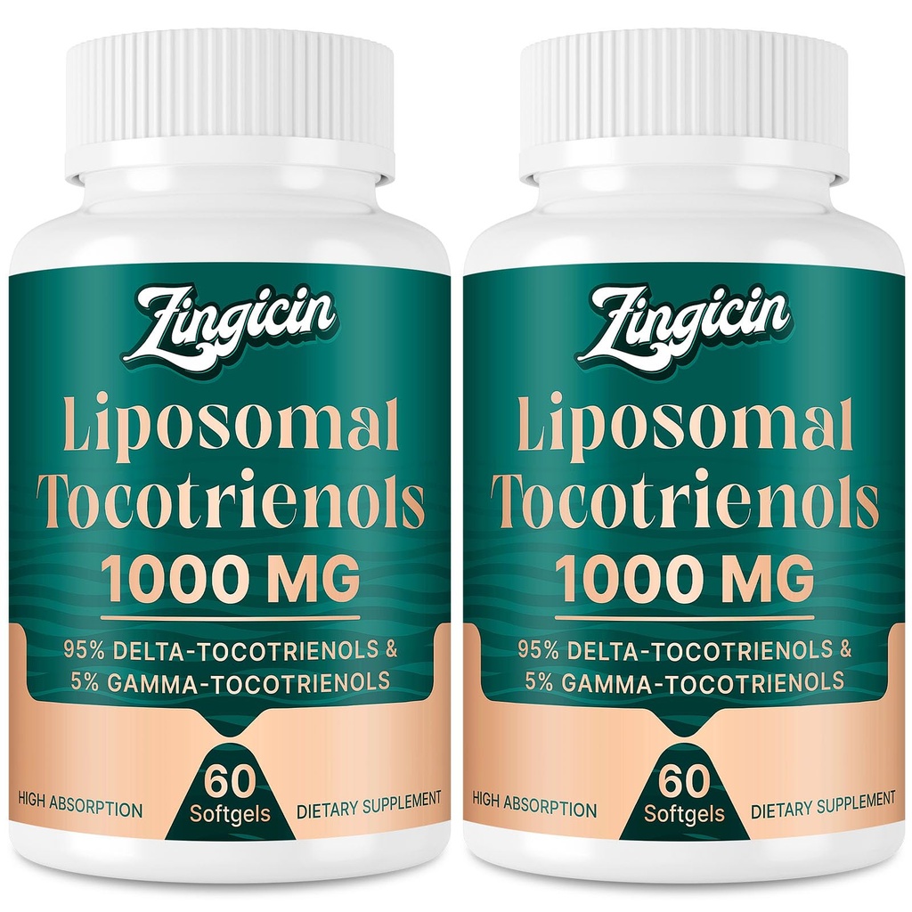 Vitamin E Tocotrienol - Lipomal Tocotrienol Suplemen 1000mg, Sangat Absorbable Delta Tocotrienol dan Gamma Tocotrienol untuk Kesehatan Tulang, dan Dukungan Antioksidant, 120 Softgeels