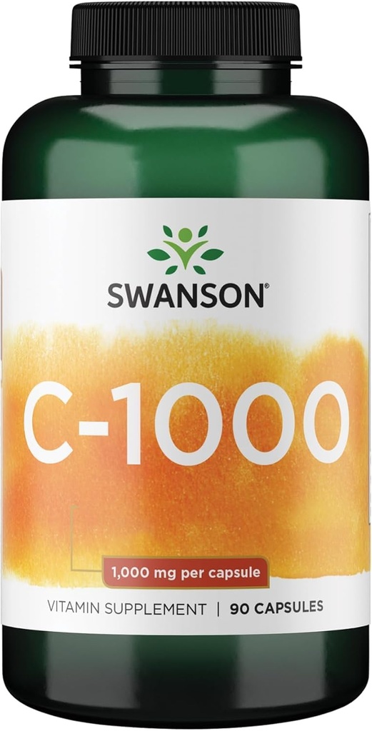 Swanson Vitamin C w / Rose HIPS - Herbal Suplemen Promoting Kesehatan Skin, Kesehatan Hati & Imune Sistem Dukungan - Natural Formula Promoting Protection & Wellness - (90 Capsules, 1000mg Masing-masing)