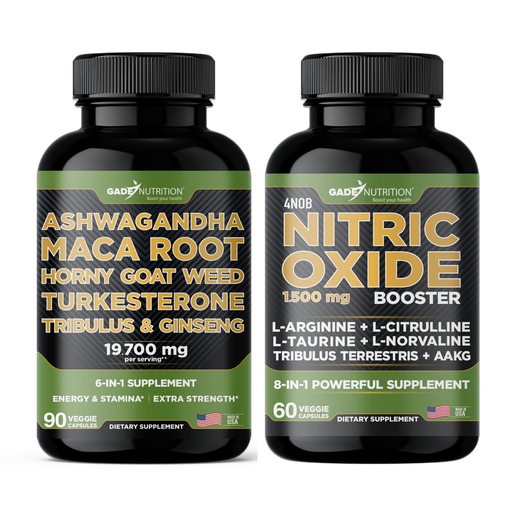 Gade Nutrition Ashwagandha dengan Maca Oxide Booster - Bundle for Energy, Vitalitas, Performance, Pompa