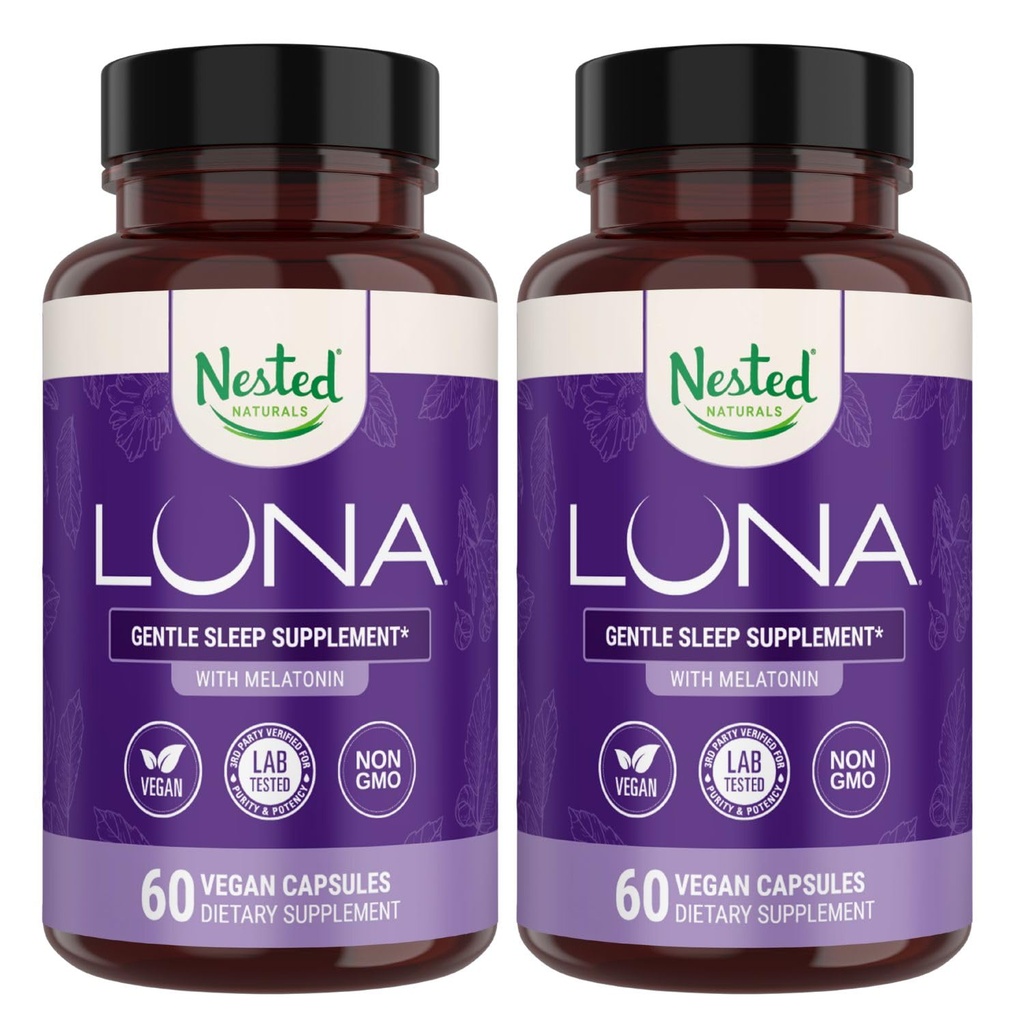 Sarjana Luna Sleep Aid - Non- Habit Membentuk Pill Tidur Alam untuk Dewasa dengan Ingregensi Alami Sumber Akar Valerian, Meloparin, Chamomile, Lemon Balm, dan Lebih - 120 Vegan Capsules