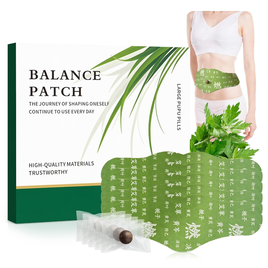 Banding Herbal Patch Balance - Mugwort Herbal Navel Patches for Menstrual Crimp Relief, Mendukung Penampilan Bloting Reduced, Promodes Comfort Abdominals Non- Irrtating Menstrual 1 Box (1 Box)