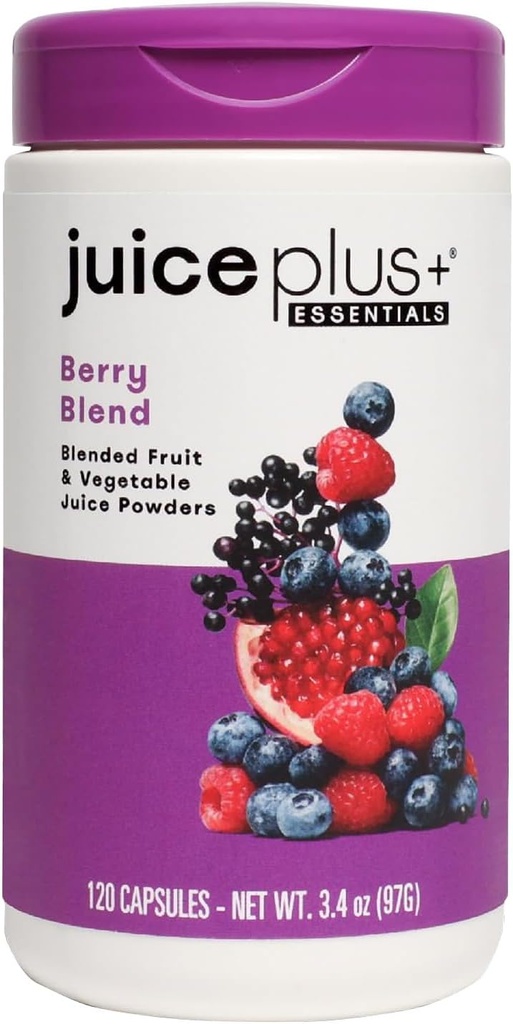 JuicePlus + Berry Blend: dengan Concord Grape, Blueberry, Cranberry, dan Lebih - Whole Food Based, Vegan, Tanaman - Based Vitamin - Bebas, Non-GMO, Kosher - 1 Botol (60 Servings)