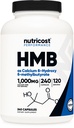 HMB Nutricost (Beta- Hydroxy Beta- Methylbutyrate) 10000mg (240 Capsules) - 500mg Per Capsule, 120 Servings - Gluten Free dan Non-GMO