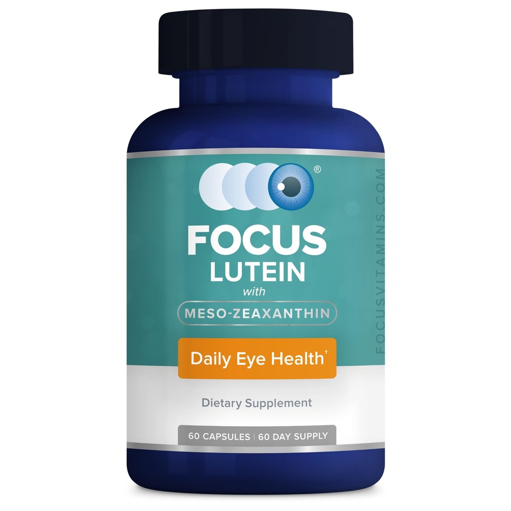 Fokus Lutein for Eyes dengan Mesoxanthin, Sugarn Eye, 60 Count, 60 Day Suply, Daily Vision Support for Digital Screens, Bright Lights, Sunlight, Vegan dan Sugar- Free, Dibuat di USA