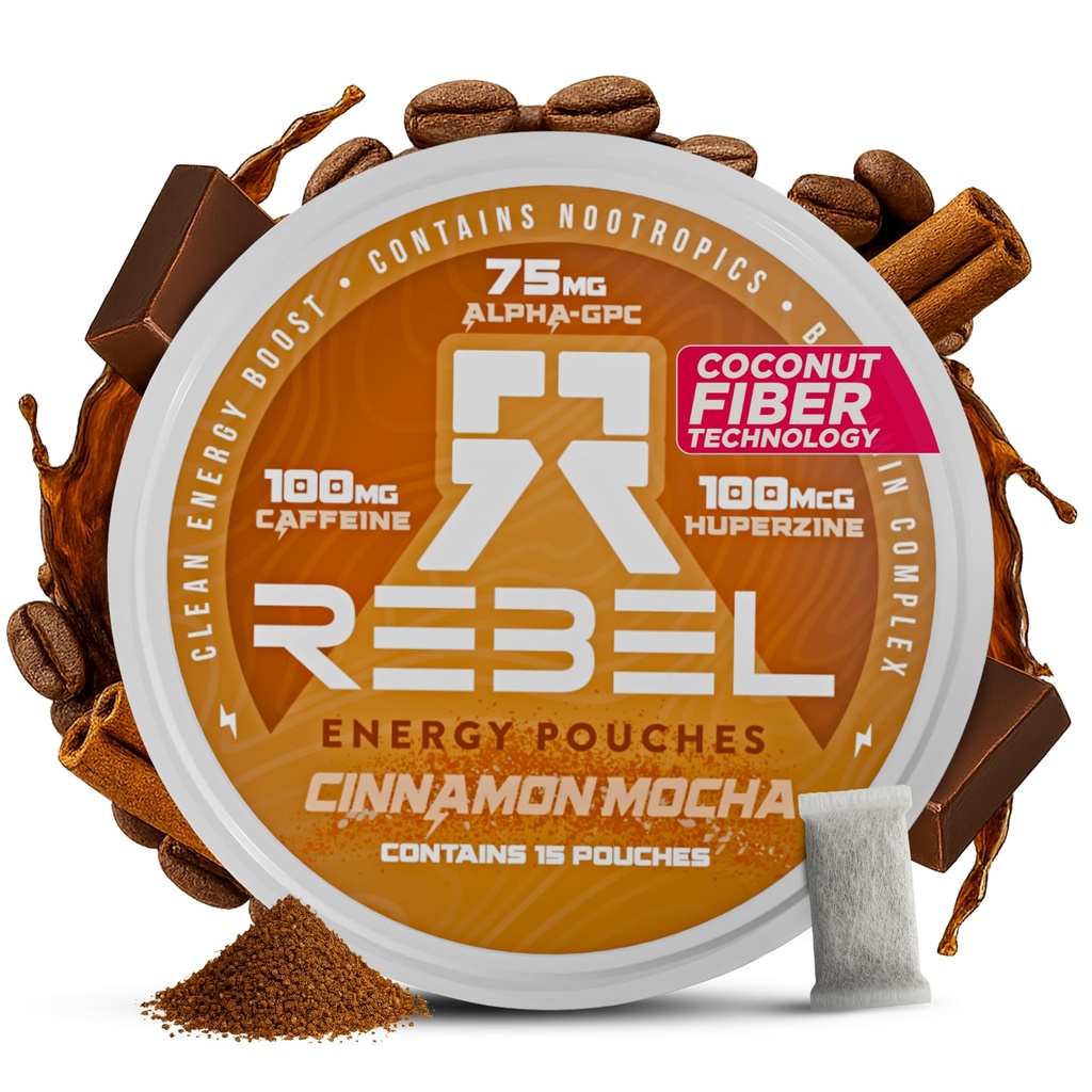 Rebel Nootropic Energy Caffeine Pouches (Cinnamon Mocha)