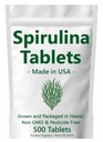 Spirulina Tablet - Made in USA - 500 tablet - Grown in Hawaii - Non GMO & Pesticide Free