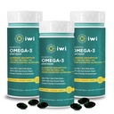 Iwi Omega-3 Esposito, 90 Softgels (90 Pelayan), Plant-Based Algae Omega 3 dengan EPA + DHA, Brain, Heart & Imune Dukungan Diet Supplemen, Krill & Fish Oil Alternatif, Tidak Ada Fishy Aftertaste