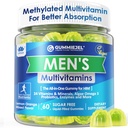Mineral Multivitamin Gummies, Methylated Multivitamin for Men, B Complex, Mineces, Vegan Omega 3, Probiotic, Enzyme, Antioksidants for Men 's Complete Daily Support, Sugar Free, Vegan (No Iron) 60 Counts