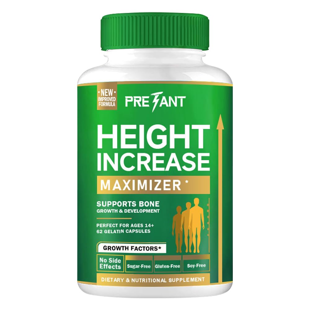 PRETANT-Growth Capsules to Grow Taller - Tinggi Naikkan Maximizer dengan Calcium untuk Kekuatan Tulang -Natural Get Taller Supplemen - Diet Edible Heathcare Fitness