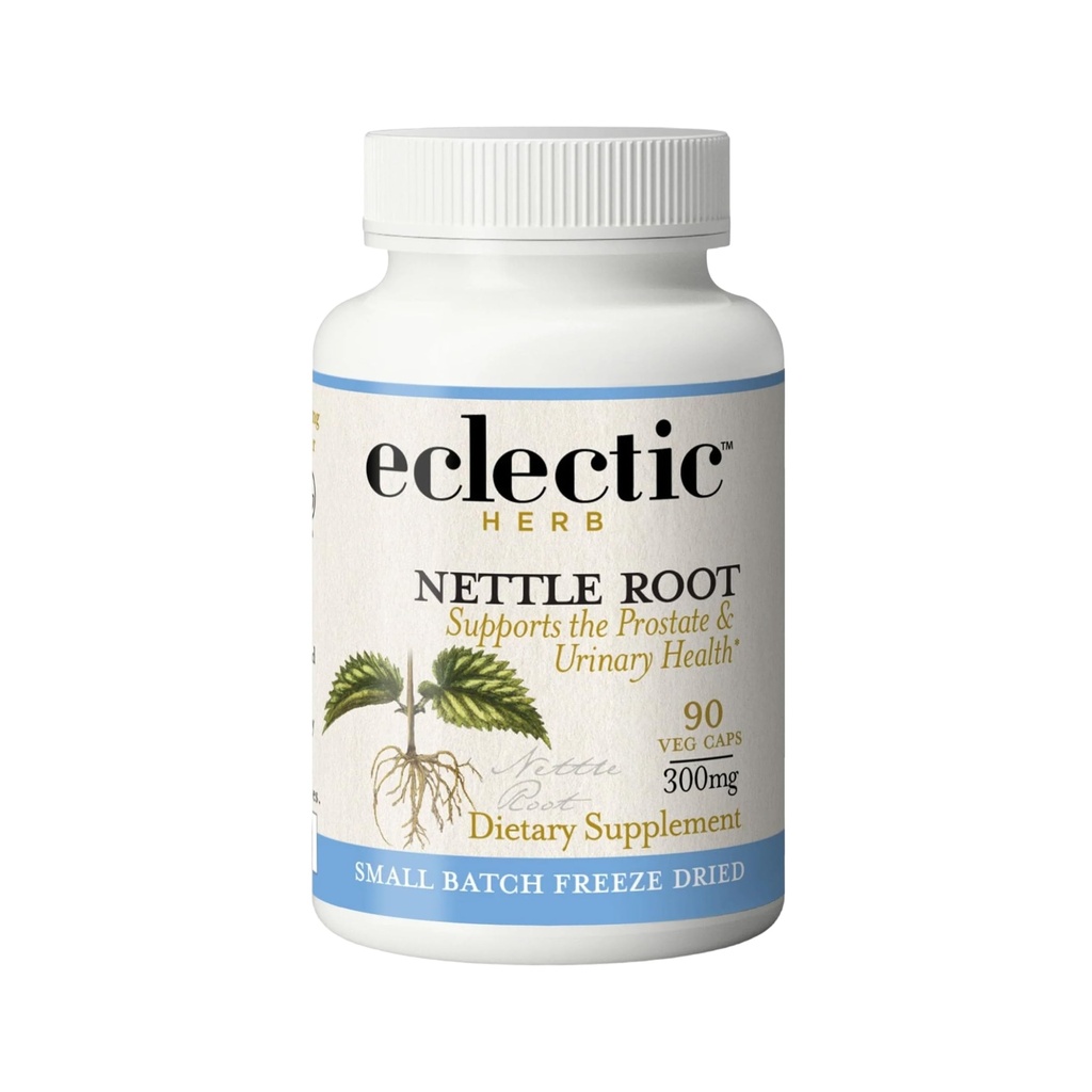Eclectic Herb - Nettle Root Capsules 124; Prostate, Urinary Tract, and Male Health Support 14; Vegan, Non-GMO, Gluten Free, Freeze- Dry (90 CT 124; 250 mg)