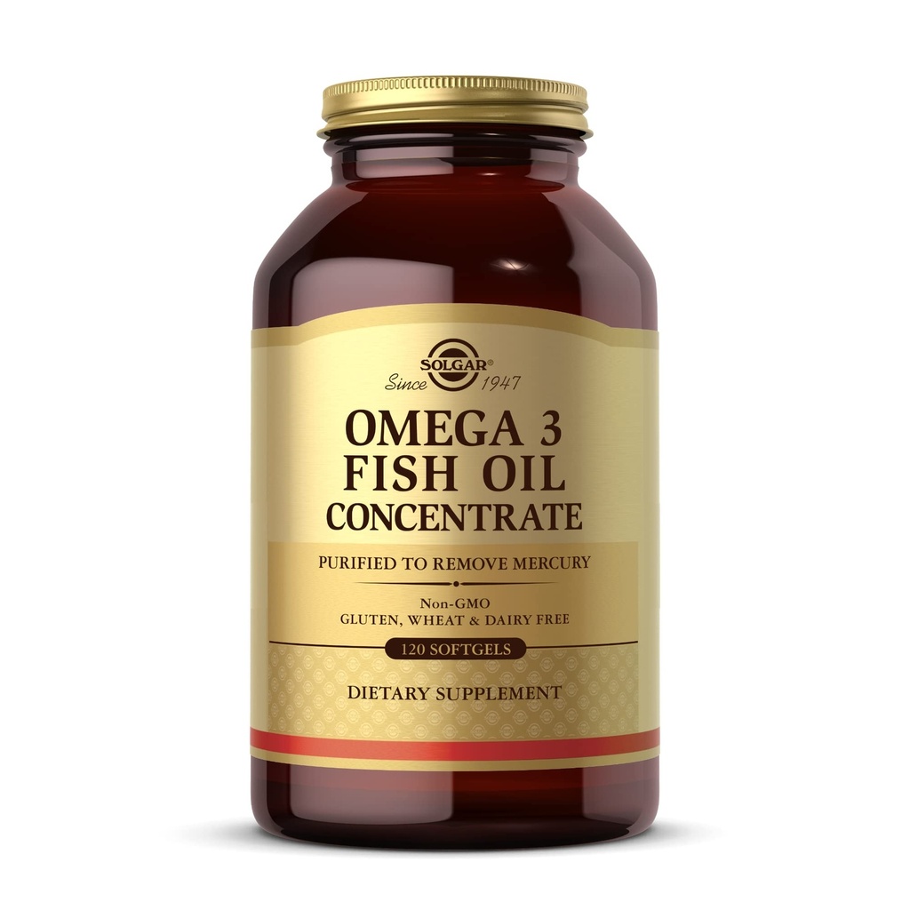 Solgar Omega-3 Konsentrat Fish Oil - 120 Softgels - Dukungan untuk Gabungan & Metabolic Health - Gluten Bebas, Non- GMO, Dairy Free - 60 Serviings