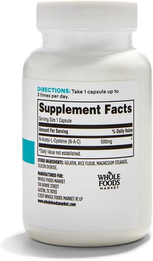 365 oleh Whole Foods Market, N- Acetyl L- Cysteine 500 MG, 100 Cacah (Paket 2)