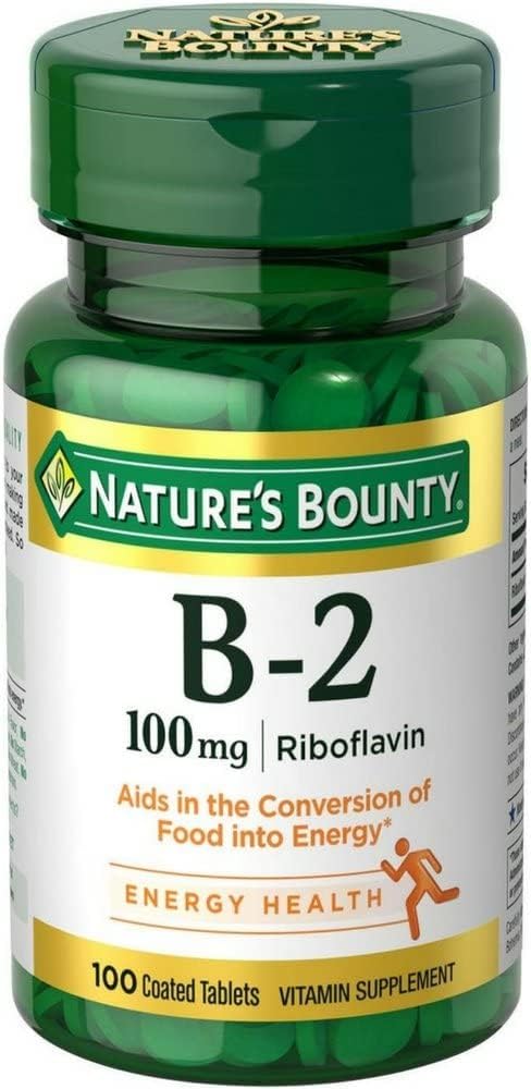 Nature 's Bounty Vitamin B-2 100 mg, 100 Tablet (Paket 12)