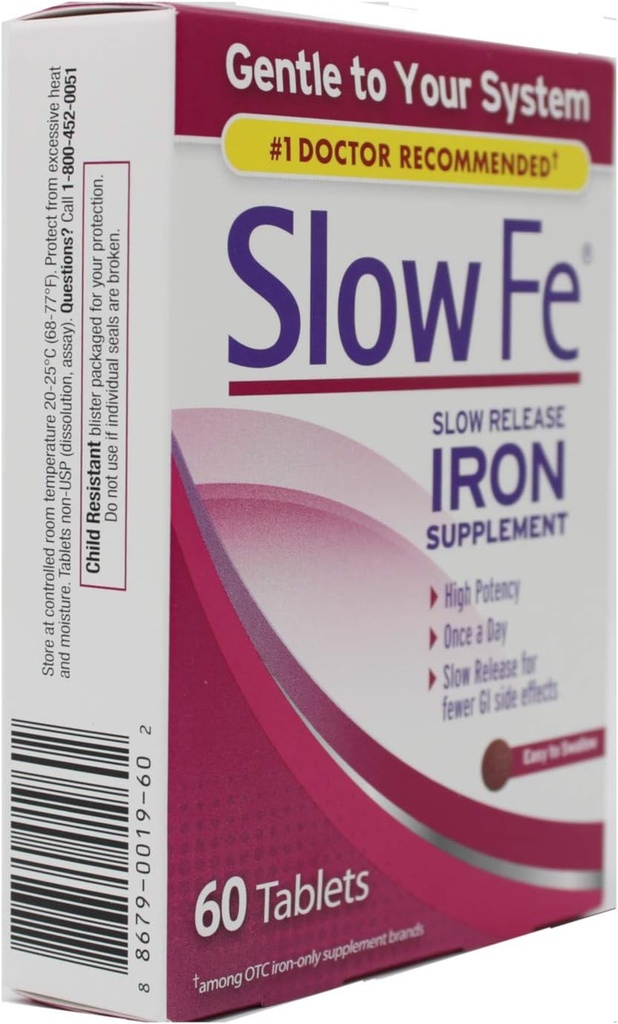 Slow Fe Peluncuran Besi Lambat, tablet, 60 ea - 2pc