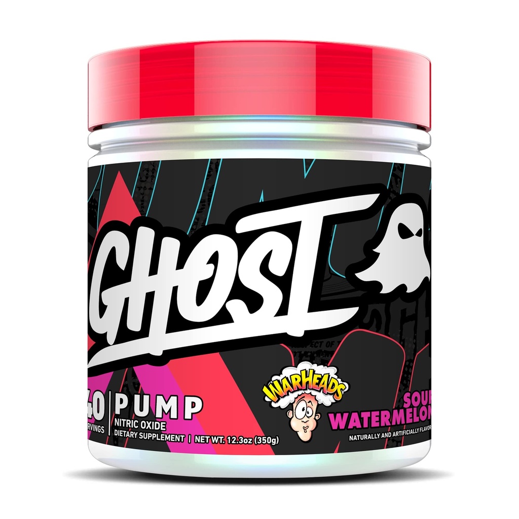 GHOST Pump Nitric Oxide Powder, Warheads Sour Sunmelon - 40 Servoning - Sugar & Stim-Free Preeout Suplemen L- Citrulline, Arginine Nitrate & L- Soy & Glutathione - Free, Vegan