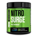 Jacked Factory NITROSURGE Pre Workout Supplement - Energy Booster, Instant Power Gains, Clear Focus & Intense Pumps - NO Booster & Powerful Pretraining Energy Quoder - 30, Blue Raspberry