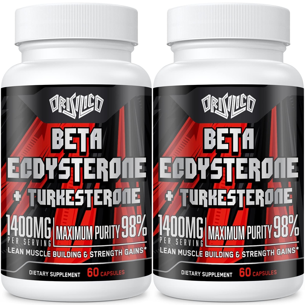 1400mg Beta Ecdysterone dan Turkesterone Suplemen, Maksimalkan 98% Beta Ecdysterone & 20% Turketerone Ekstrak untuk Massa Otot, Kekuatan, Protein Sintesis, 120 Capsules