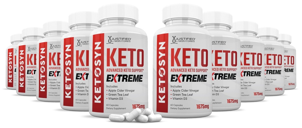(10 Pack) Ketosyn Keto ACV Extreme Pill 1675 MG Keto Dukungan Katup Kemo Alternatif ke Keto ACV Gummies Formulasikan dengan Apel Cider Extra Virgin Minyak Powder Green Tea 600 Capsules