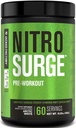 Jacked Factory NITROSURGE Pre Workout Supplement - Endless Energy, Instant Power Gains, Clear Focus, Intense Pumps - NO Booster & Powerful Pretraining Energy Quoder - 60, Arktik White
