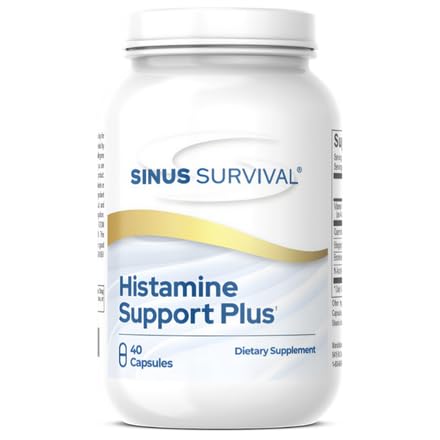 Dukungan histamin plus Natural Histammin Blocker & Allergy Relief Suplemen Kesehatan Sinus, Keseimbangan kekebalan & Non-Drowsy Peraturan Histammine - 40 Count