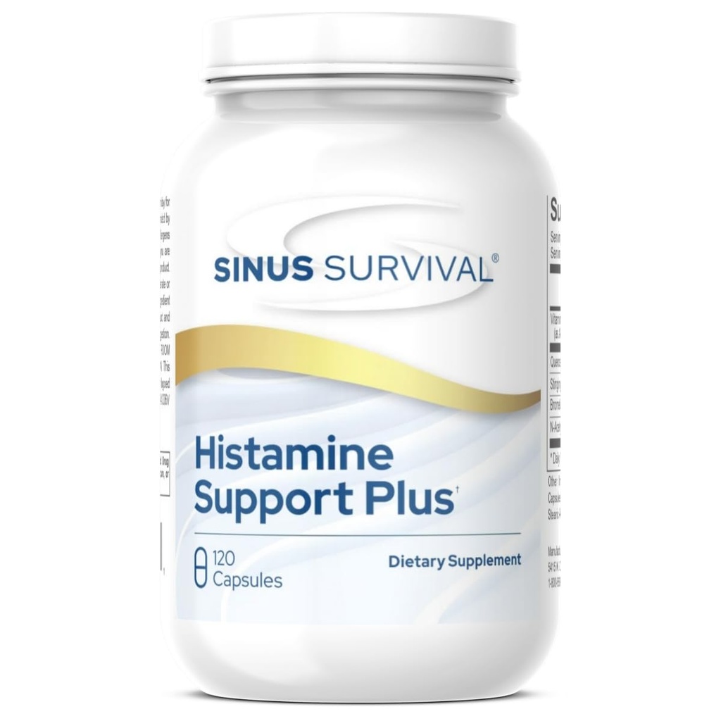Dukungan Histamine Plus - Natural Histamin Blocker & Allergy Relief Suplement - Support Sinus Health, Immune Balance & Non- Drowsy Histamin Regulasi - (120)