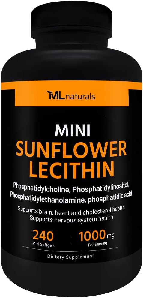 ML Minor Sunflower Lecithin 240 Softgels. Foshatidylcholine, Phoshatidlylinosiol, Phoshatidlyltonolamine, Phoshatidic Acid, NSF- Ceratifikasi & cGMP- Compliant