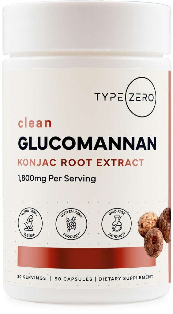 Tipe Ekstrak Root Konjac Zero Clean (90 Capsules) (1.800 MG Per Serving) - 30 Serving, Non-GMO, Gluten Free
