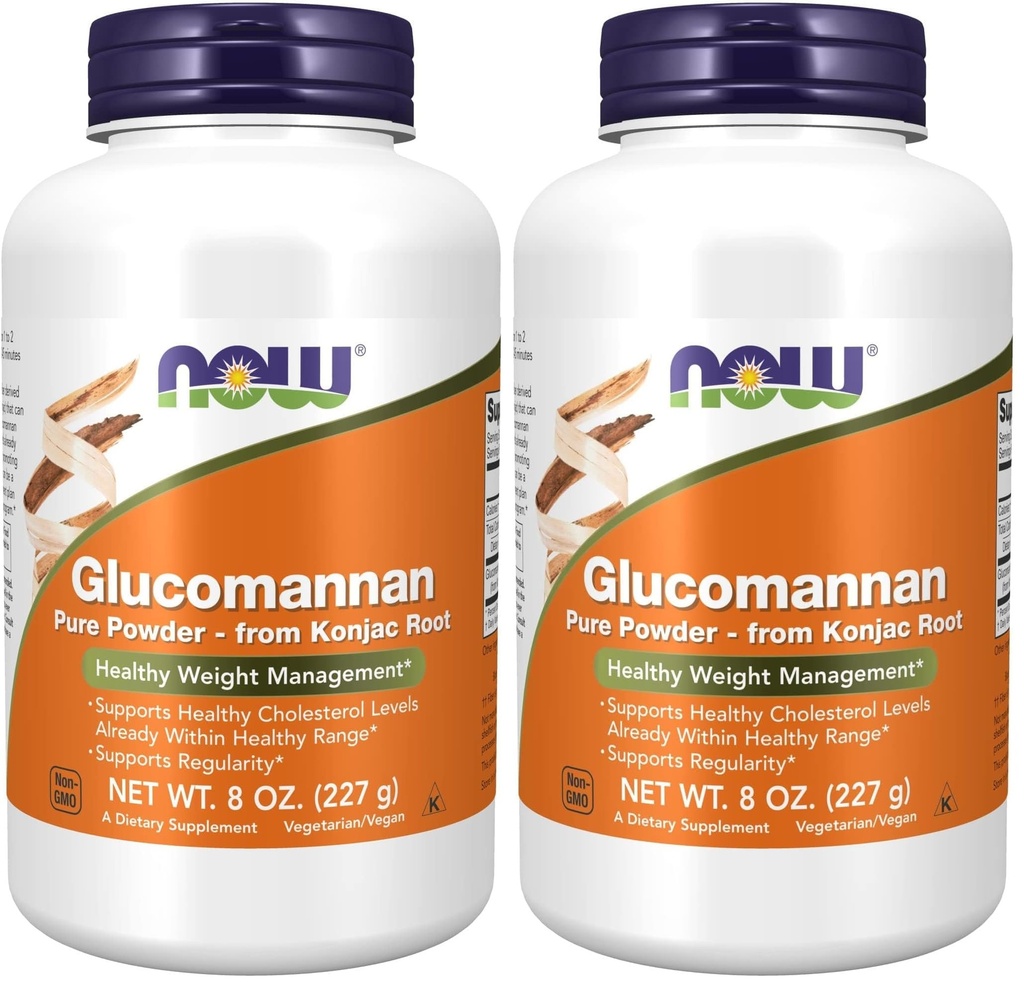 Sekarang Makanan Suplemen, Glucomannan (Amorophallus konjac) Powder Murni, Supports Regularitas *, Healthy Weight Management *, 8 Ounce, (Paket 2)