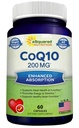 ASquared Nutrition CoQ10 200mg - 60 Capsules - CO Q 10 Suplemen - Koenzim Q10 Ubiquinone Pil - Vegan CoQ-10 Ekstra Antioksidant Vitamin - Alternatif untuk Softgels & Gummies