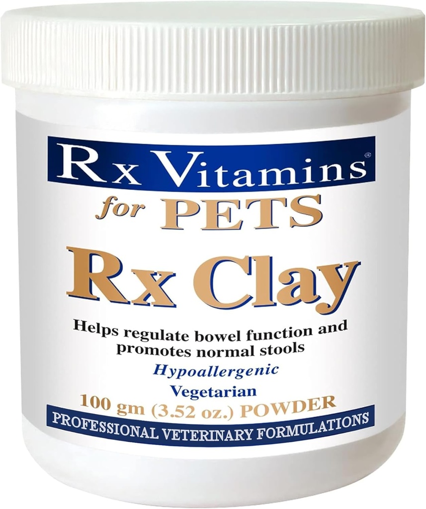 Rx Vitamin Rx Clay Powder untuk Pets - Anti Gas & Anti Diare for Dogs & Cats - Pet Digetical Health & Stool Suppplemen Cat & Dog untuk Elimination- 3.52 oz.